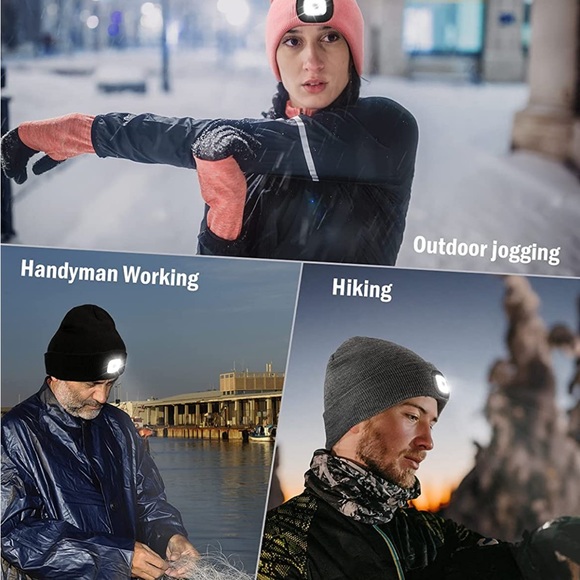 🆕 Unisex Beanie Hat with Light, USB Rechargeable Hands Free LED Headlamp - Picture 4 of 7